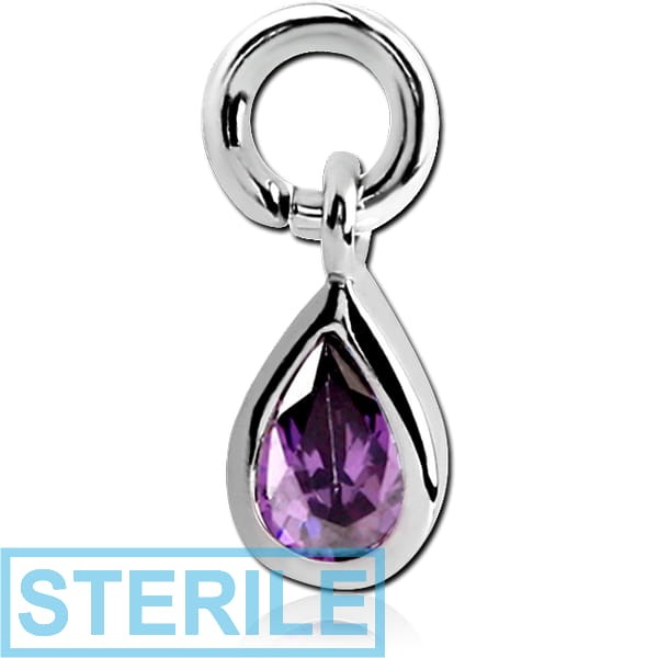 STERILE SURGICAL STEEL ATTACHMENT FOR INTIMATE PIERCING - PEAR