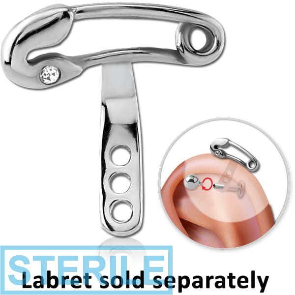STERILE SURGICAL STEEL JEWELLED HELIX WRAP - SAFETY PIN