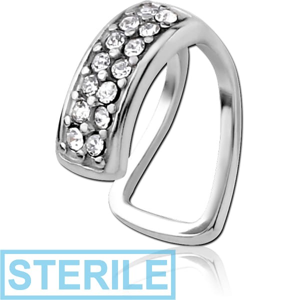STERILE SURGICAL STEEL JEWELLED LIP CUFF