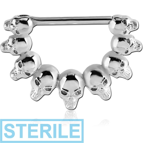 STERILE SURGICAL STEEL NIPPLE CLICKER - SKULLS