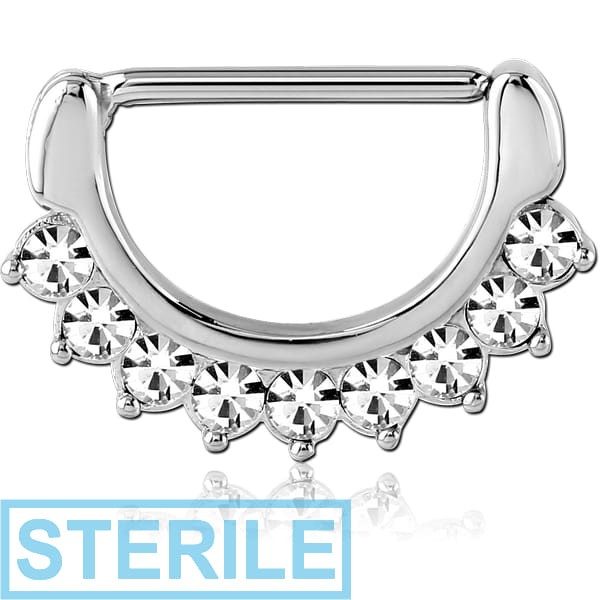 STERILE SURGICAL STEEL JEWELLED NIPPLE CLICKER