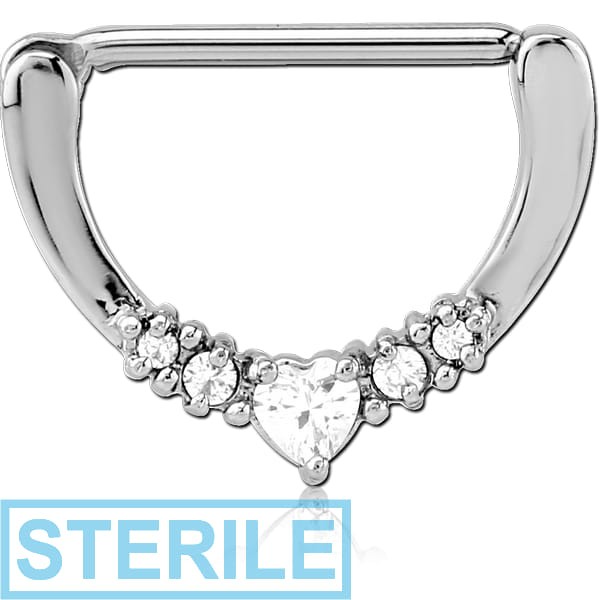 STERILE SURGICAL STEEL JEWELLED NIPPLE CLICKER
