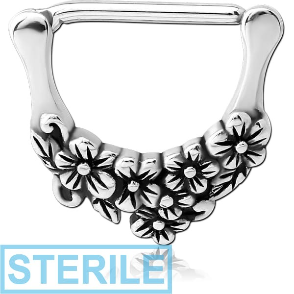 STERILE SURGICAL STEEL NIPPLE CLICKER - FLOWERS