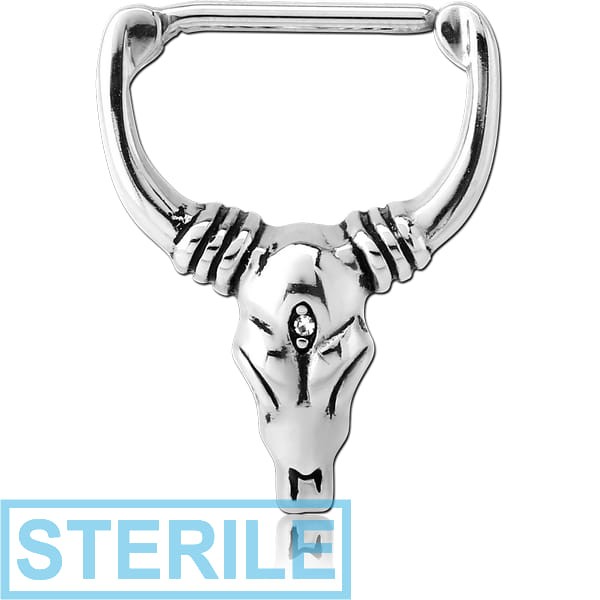 STERILE SURGICAL STEEL JEWELLED NIPPLE CLICKER - BUFFALO