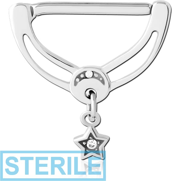 STERILE SURGICAL STEEL JEWELLED NIPPLE CLICKER