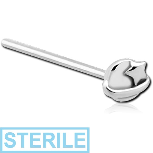 STERILE SURGICAL STEEL STRAIGHT NOSE STUD
