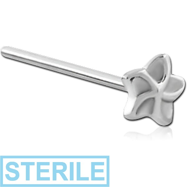 STERILE SURGICAL STEEL STRAIGHT NOSE STUD - FLOWER