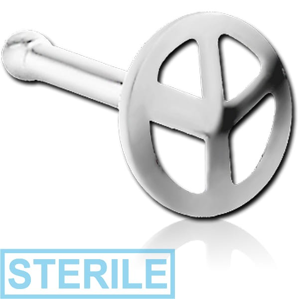 STERILE SURGICAL STEEL PEACE SIGN NOSE BONE