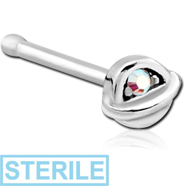 STERILE SURGICAL STEEL JEWELLED NOSE BONE