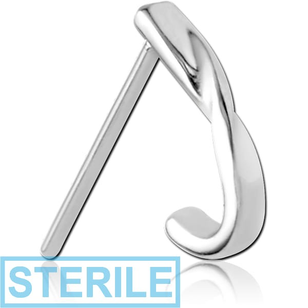 STERILE SURGICAL STEEL STRAIGHT WRAP AROUND NOSE STUD