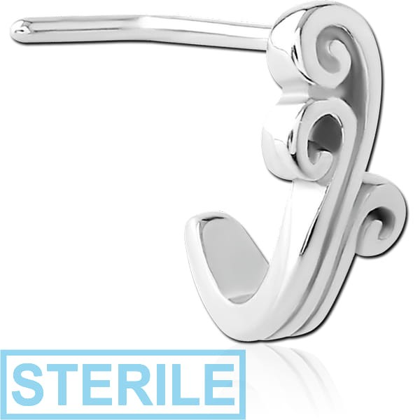 STERILE SURGICAL STEEL 90 DEGREE WRAP AROUND NOSE STUD
