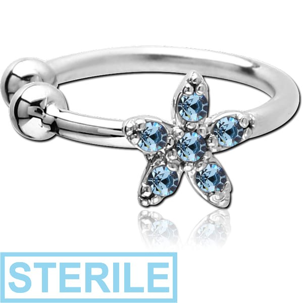 STERILE SURGICAL STEEL JEWELLED FAKE NOSE RING