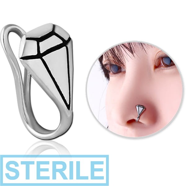 STERILE SURGICAL STEEL NOSE CLIP - DIAMOND