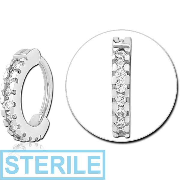 STERILE SURGICAL STEEL JEWELLED NOSE RING CLICKER