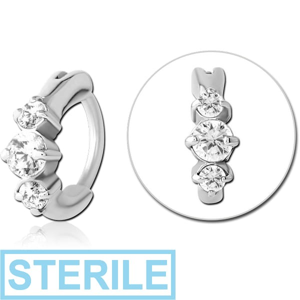 STERILE SURGICAL STEEL JEWELLED NOSE RING CLICKER