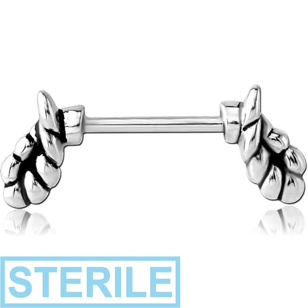 STERILE SURGICAL STEEL NIPPLE SHIELD BAR - GOAT HORNS