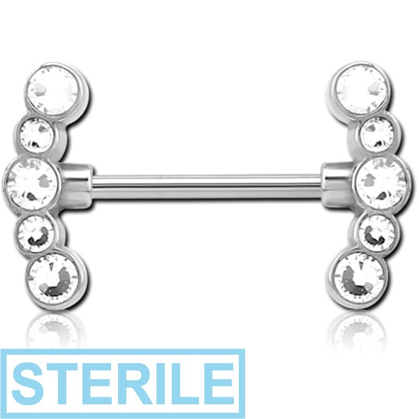 STERILE SURGICAL STEEL JEWELLED NIPPLE BAR