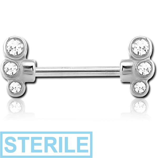 STERILE SURGICAL STEEL JEWELLED NIPPLE BAR