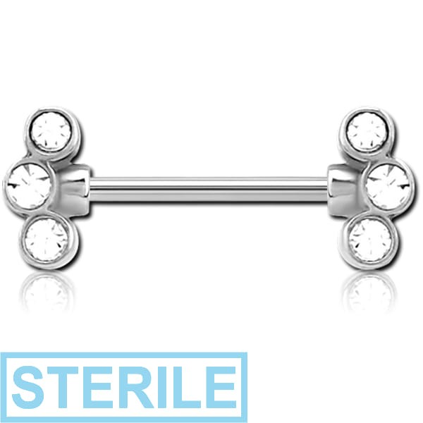 STERILE SURGICAL STEEL JEWELLED NIPPLE BAR