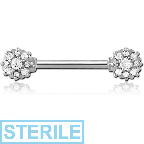 STERILE SURGICAL STEEL JEWELLED NIPPLE BAR