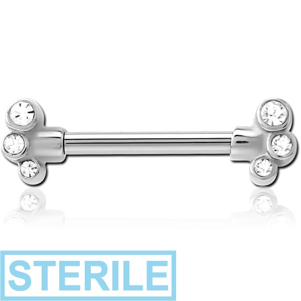 STERILE SURGICAL STEEL JEWELLED NIPPLE BAR