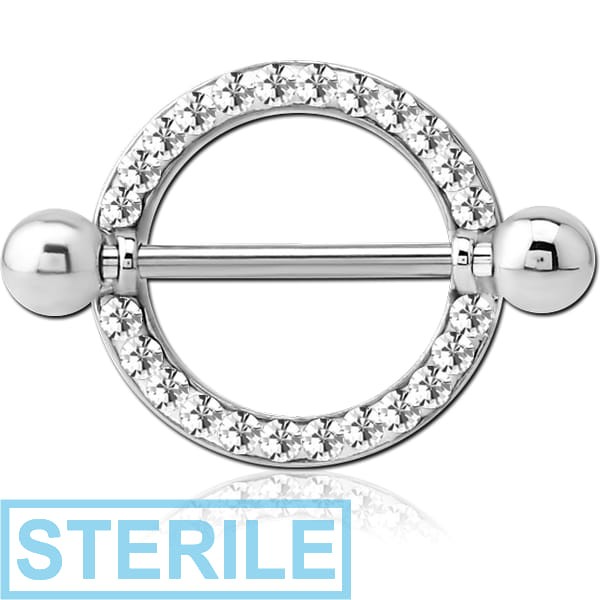 STERILE SURGICAL STEEL CRYSTALINE JEWELLED NIPPLE SHIELD