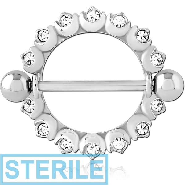 STERILE SURGICAL STEEL JEWELLED NIPPLE SHIELD