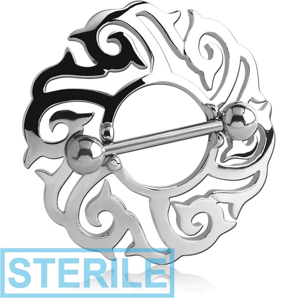 STERILE SURGICAL STEEL NIPPLE SHIELD - ROUND FILIGREE