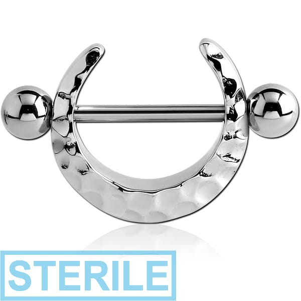 STERILE SURGICAL STEEL NIPPLE SHIELD - HAMMERED TEXTURE