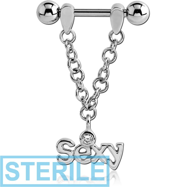 STERILE SURGICAL STEEL JEWELLED NIPPLE SHIELD - SEXY