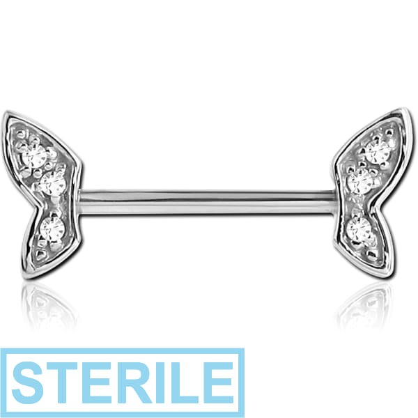 STERILE SURGICAL STEEL NIPPLE BAR - WINGS
