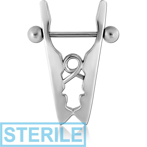 STERILE SURGICAL STEEL NIPPLE SHIELD - CLOTHESPIN