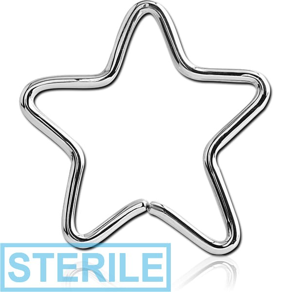 STERILE SURGICAL STEEL OPEN STAR SEAMLESS RING