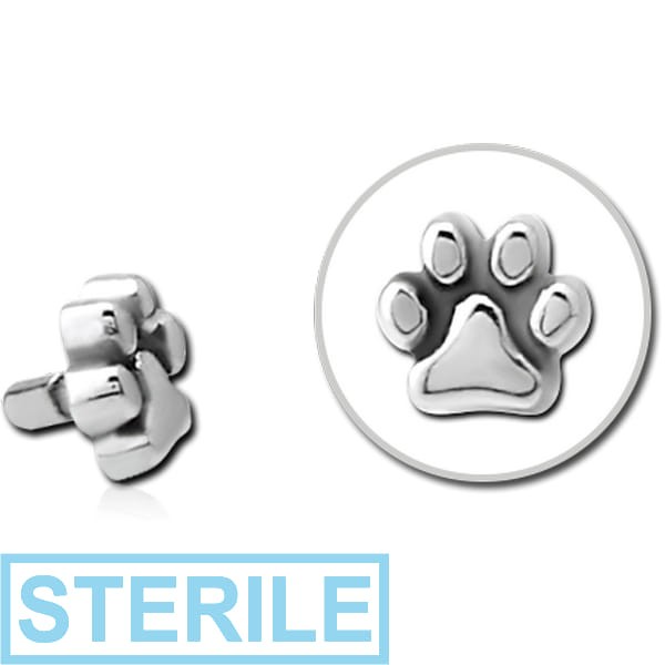 STERILE SURGICAL STEEL PUSH FIT ATTACHMENT FOR BIOFLEX INTERNAL LABRET - PLAIN ANIMAL PAW