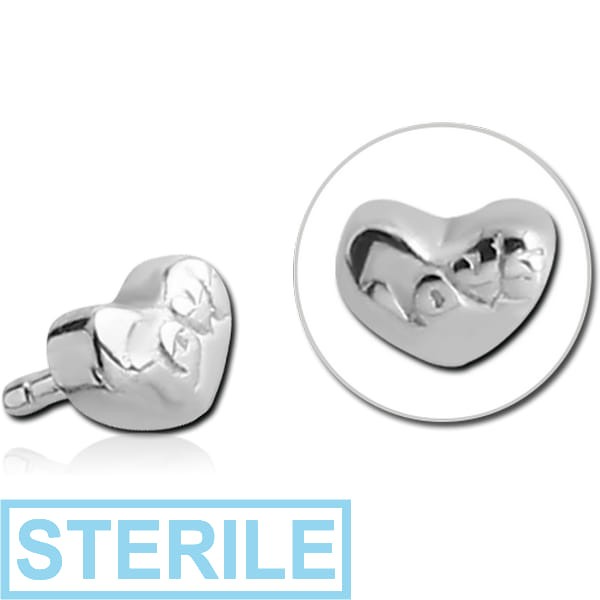 STERILE SURGICAL STEEL PUSH FIT ATTACHMENT FOR BIOFLEX INTERNAL LABRET - HEART LOVE