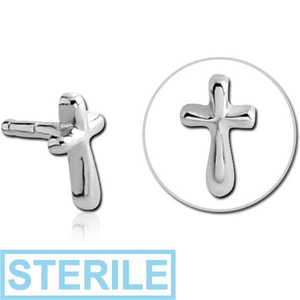 STERILE SURGICAL STEEL PUSH FIT ATTACHMENT FOR BIOFLEX INTERNAL LABRET - CROSS