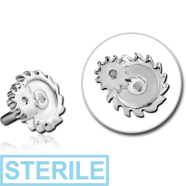 STERILE SURGICAL STEEL PUSH FIT ATTACHMENT FOR BIOFLEX INTERNAL LABRET - STEAMPUNK