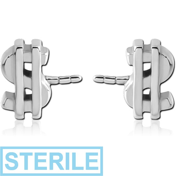 STERILE SURGICAL STEEL PAIR OF SIDE PUSH FIT ATTACHMENTS FOR BIOFLEX INTERNAL NIPPLE SHIELD - DOLLOR SIGN