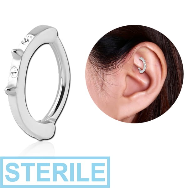 STERILE SURGICAL STEEL JEWELLED ROOK CLICKER - SPIKES