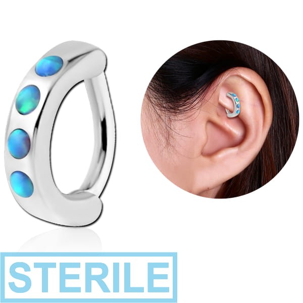 STERILE SURGICAL STEEL SYNTHETIC OPAL ROOK CLICKER