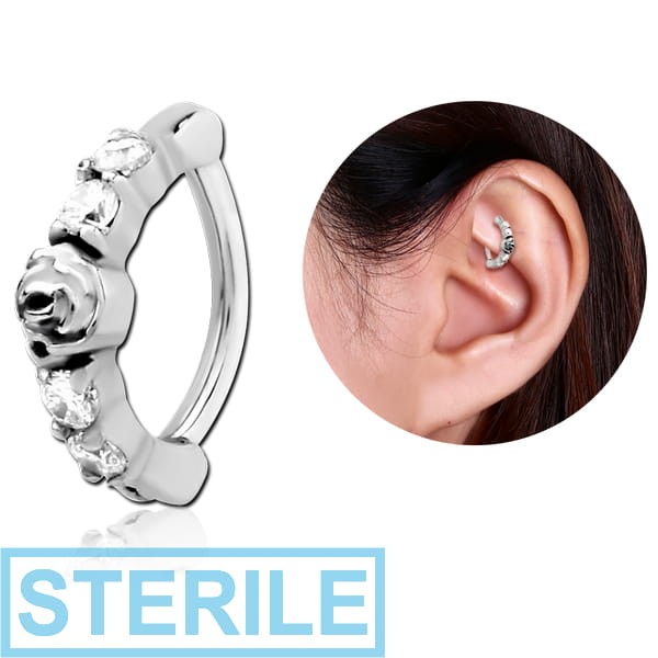 STERILE SURGICAL STEEL PRONG SET JEWELLED ROOK CLICKER