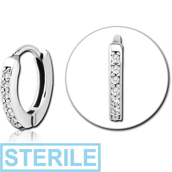 STERILE SURGICAL STEEL JEWELLED MULTI PURPOSE HUGGIE PIERCING
