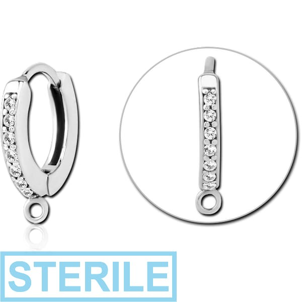 STERILE SURGICAL STEEL JEWELLED MULTI PURPOSE HUGGIE PIERCING