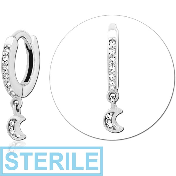 STERILE SURGICAL STEEL JEWELLED MULTI PURPOSE HUGGIE PIERCING