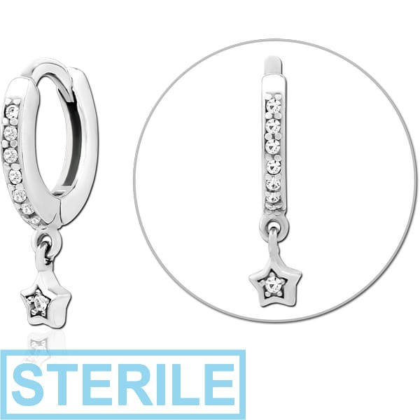 STERILE SURGICAL STEEL JEWELLED MULTI PURPOSE HUGGIE PIERCING