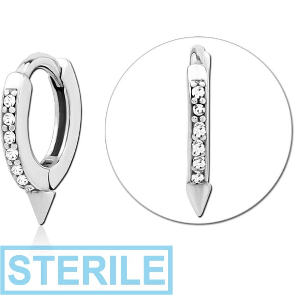 STERILE SURGICAL STEEL JEWELLED MULTI PURPOSE HUGGIE PIERCING