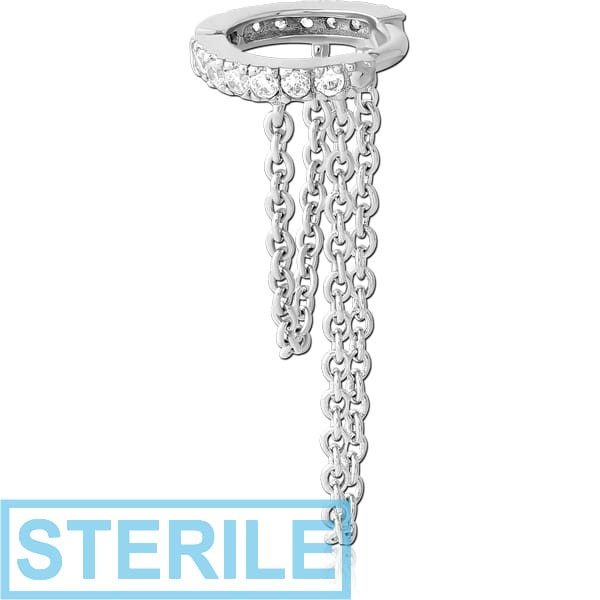 STERILE SURGICAL STEEL JEWELLED MULTI PURPOSE HUGGIE PIERCING