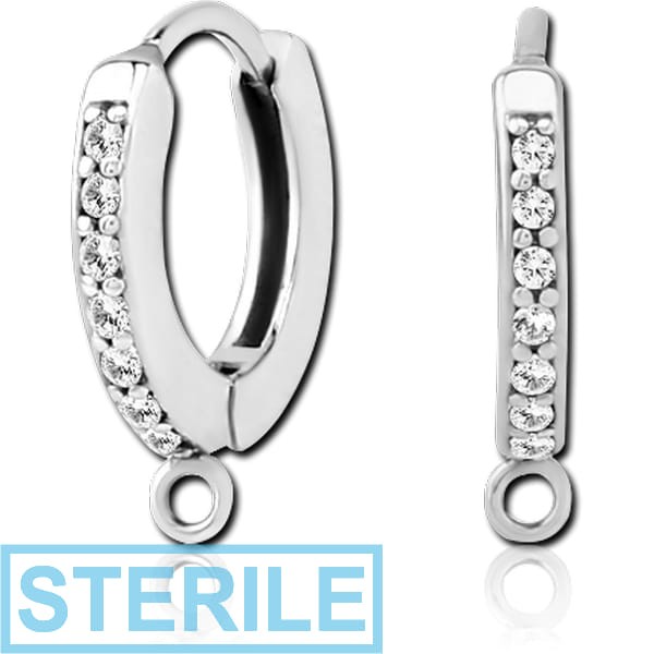 STERILE SURGICAL STEEL JEWELLED HUGGIES PAIR
