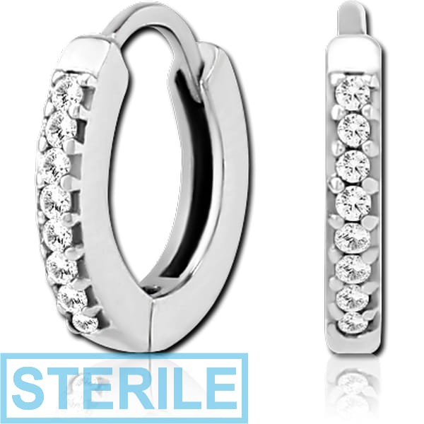 STERILE SURGICAL STEEL JEWELLED HUGGIES PAIR