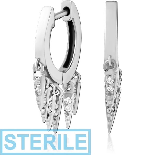 STERILE SURGICAL STEEL JEWELLED HUGGIES PAIR